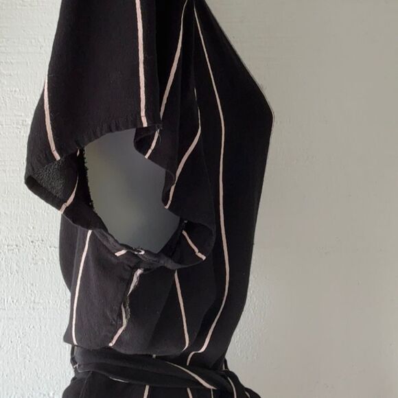 LOFT Wrap Dress with White Stripes and belt - Picture 8 of 15